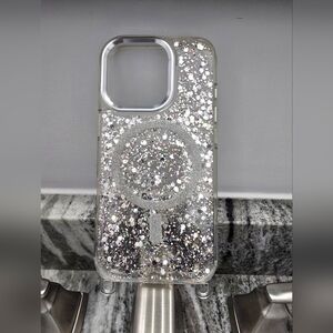 Glitter Silver iPhone 16 Pro Case